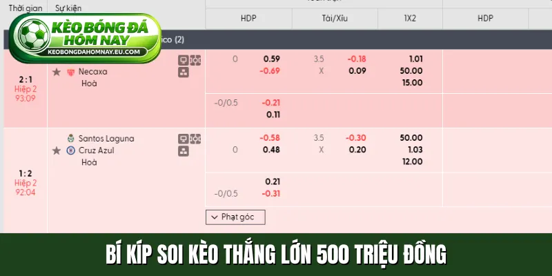 Bí kíp soi kèo thắng lớn 500 triệu đồng