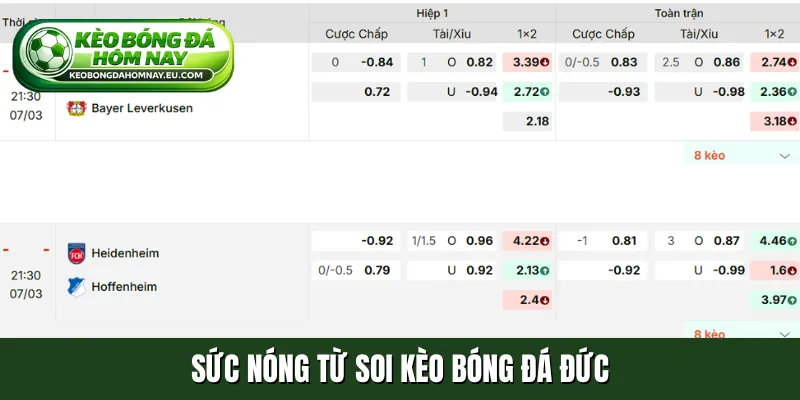 Sức nóng từ soi kèo bóng đá Đức